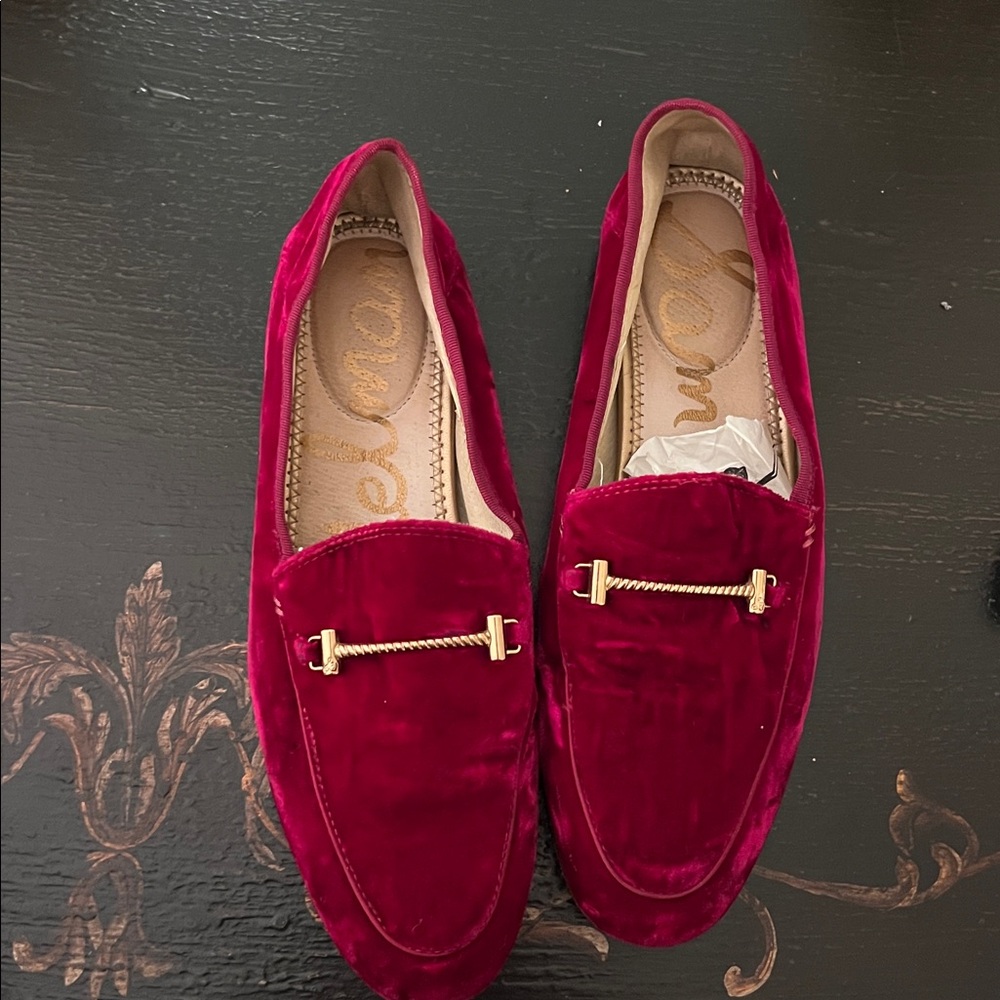 Sam Edelman Raspberry velvet loafers